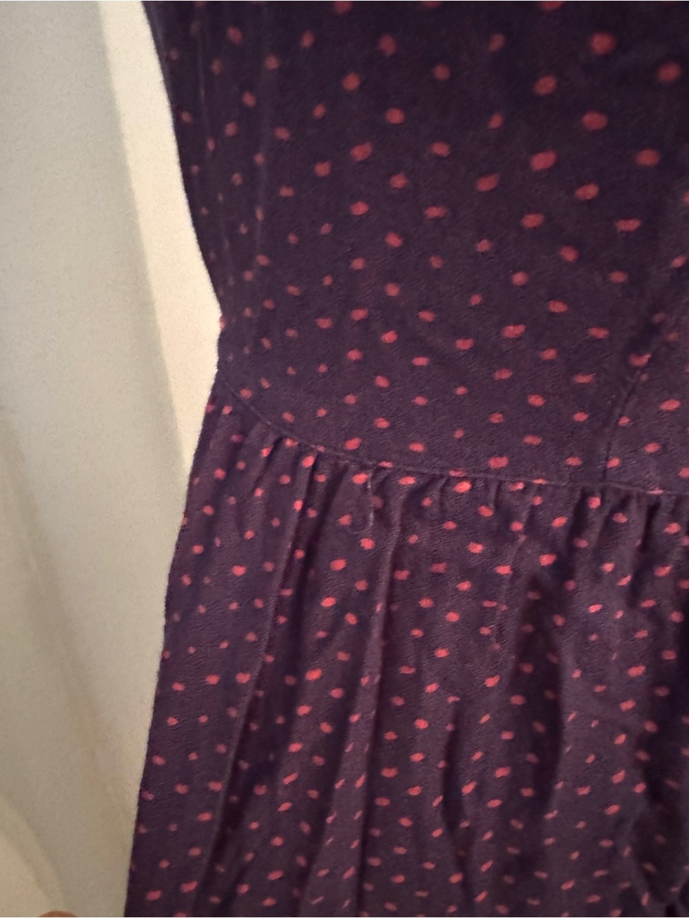 April Cornell Vintage 90s Purple Polka Dot Button Down Midi Dress Size XS S - Picture 9 of 12